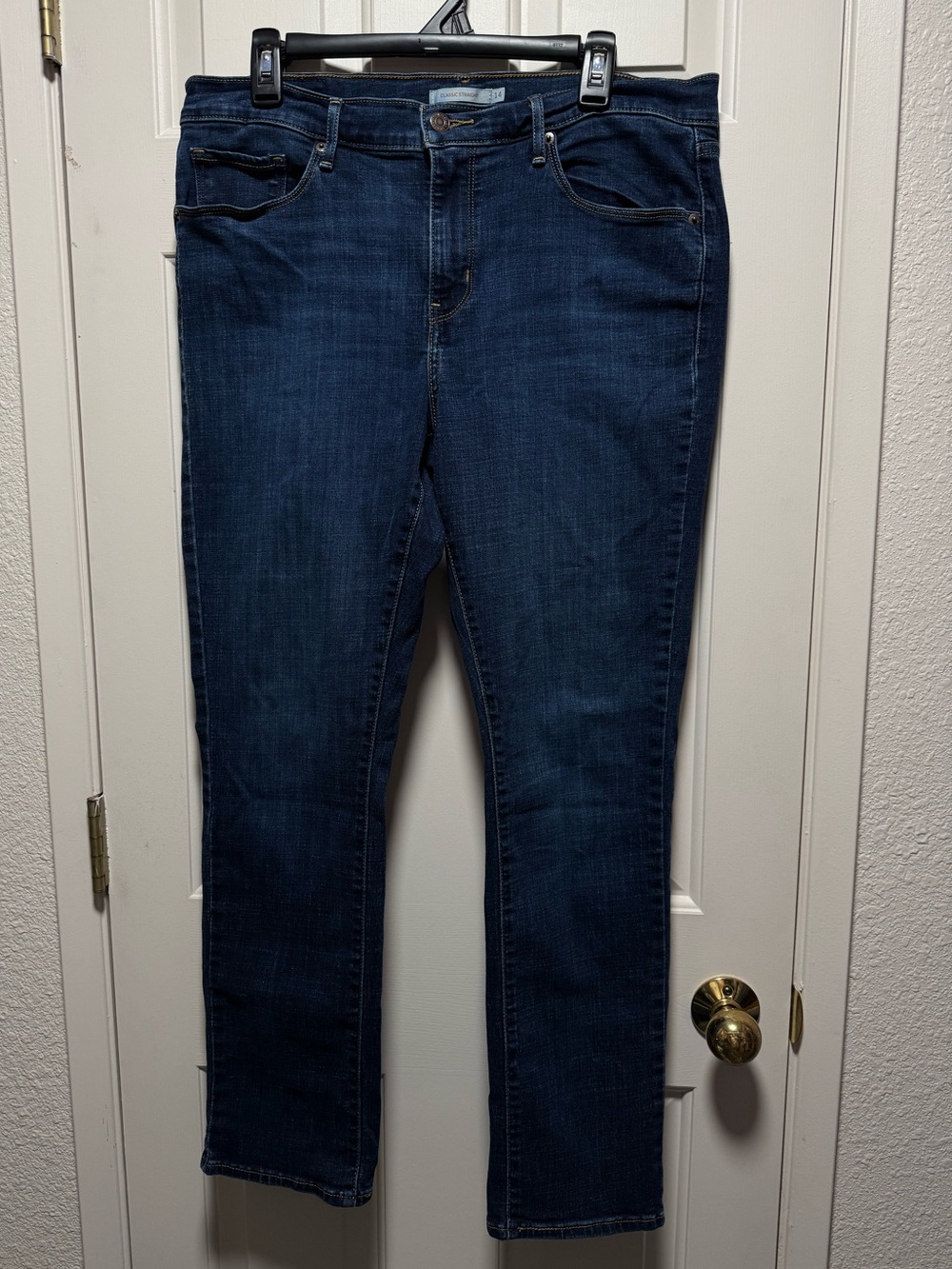 Levi's Classic Straight Dark Blue Jeans Women 14M W32 L30
